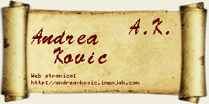 Andrea Ković vizit kartica